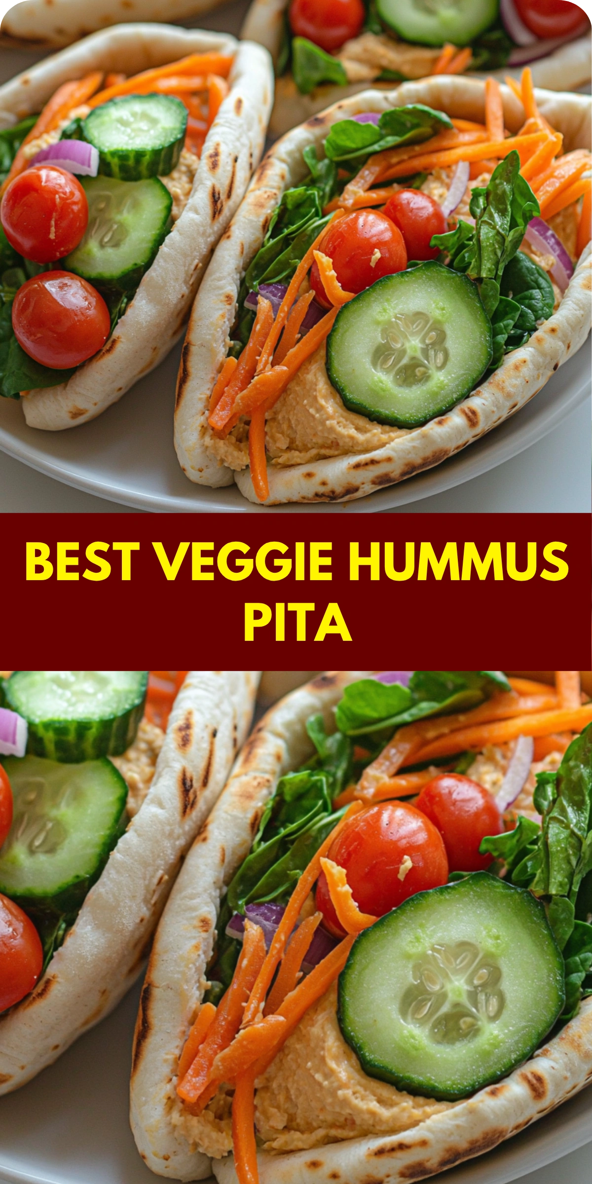 Best Veggie Hummus Pita