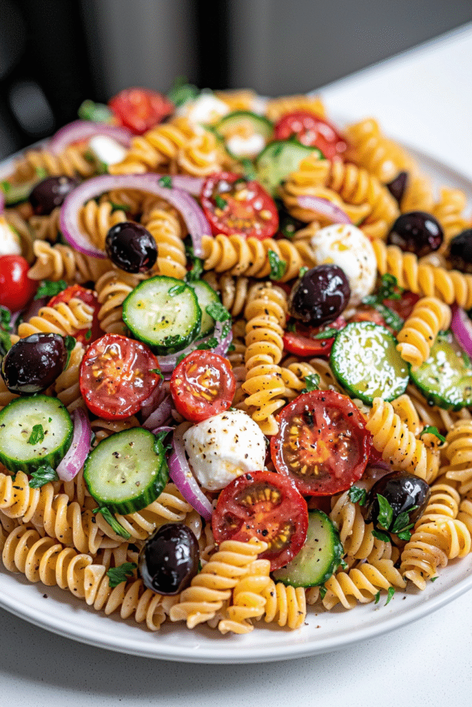 Quick Pasta Salad with Italian Dressing