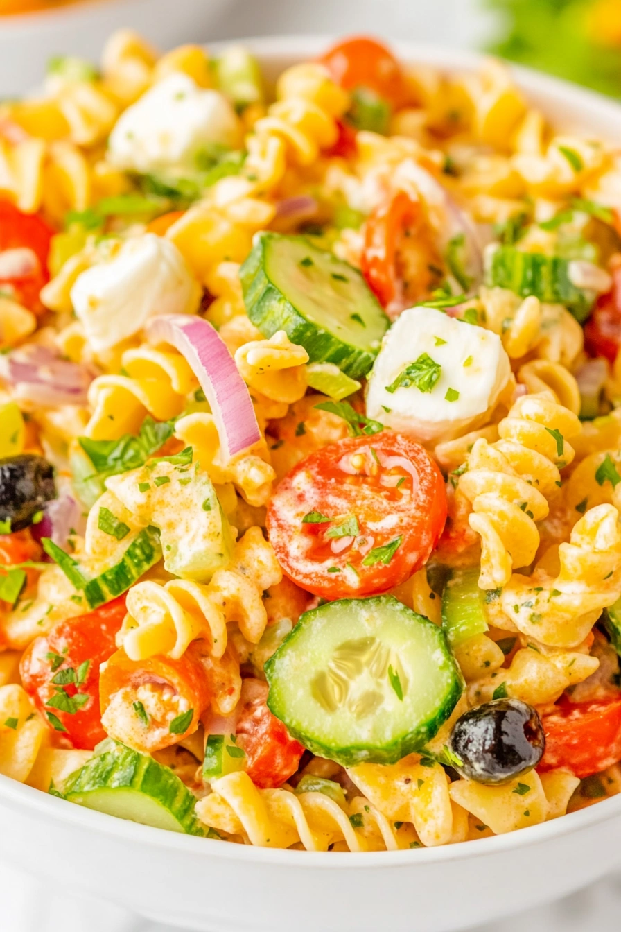 Quick Pasta Salad with Italian Dressing