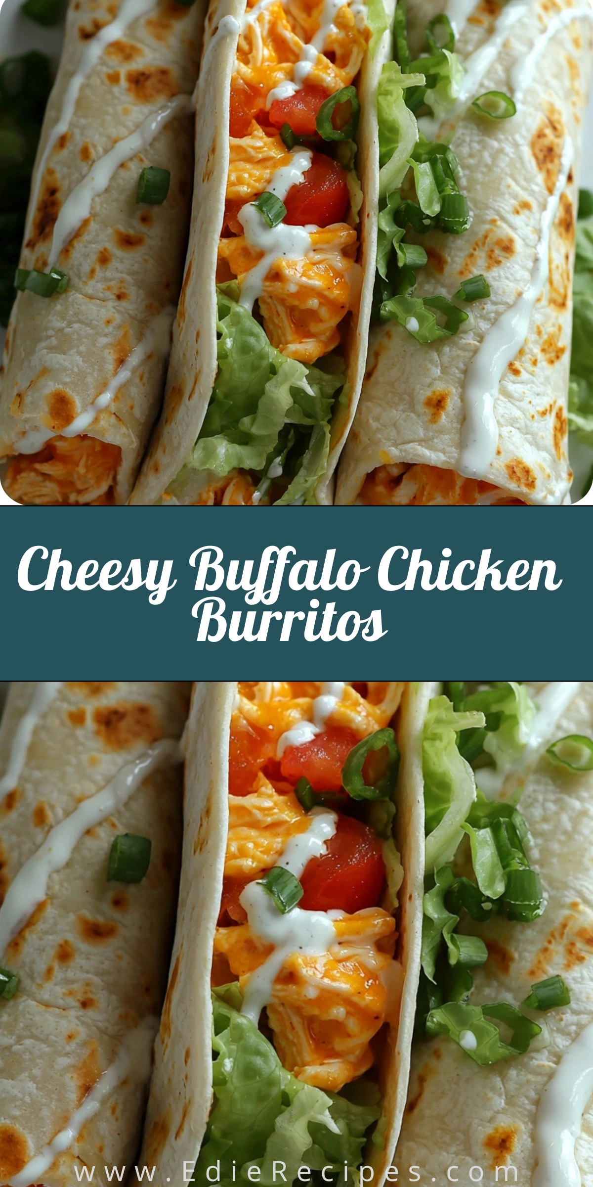 Cheesy Buffalo Chicken Burritos