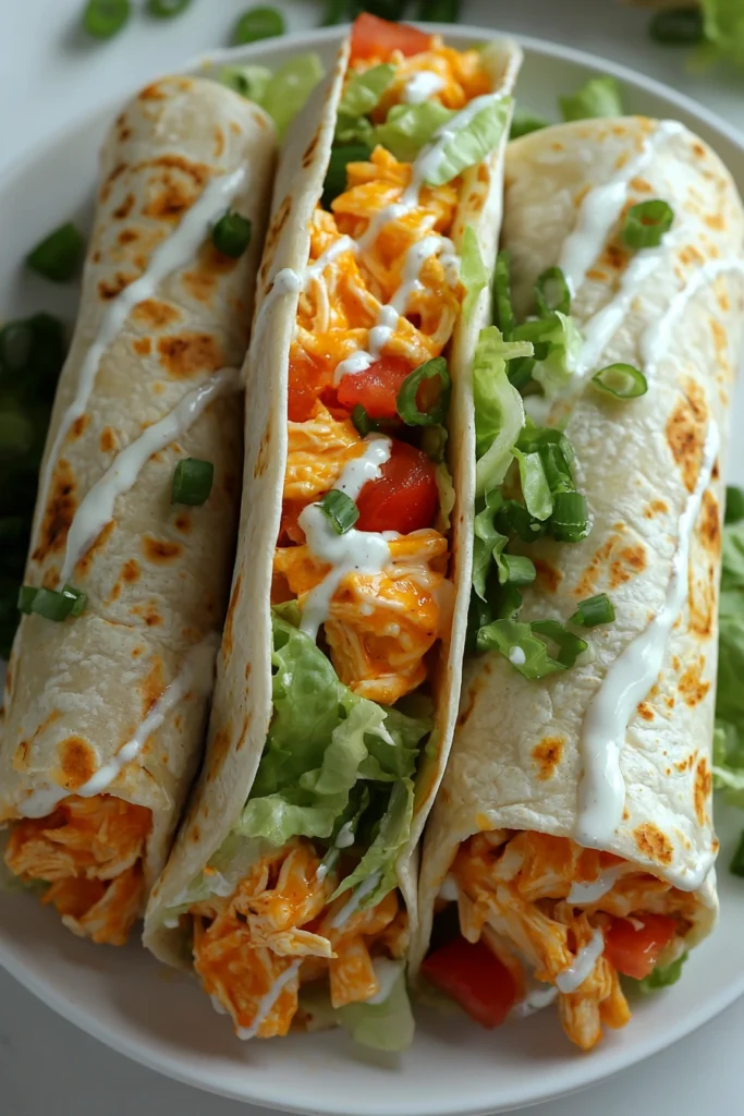 Cheesy Buffalo Chicken Burritos