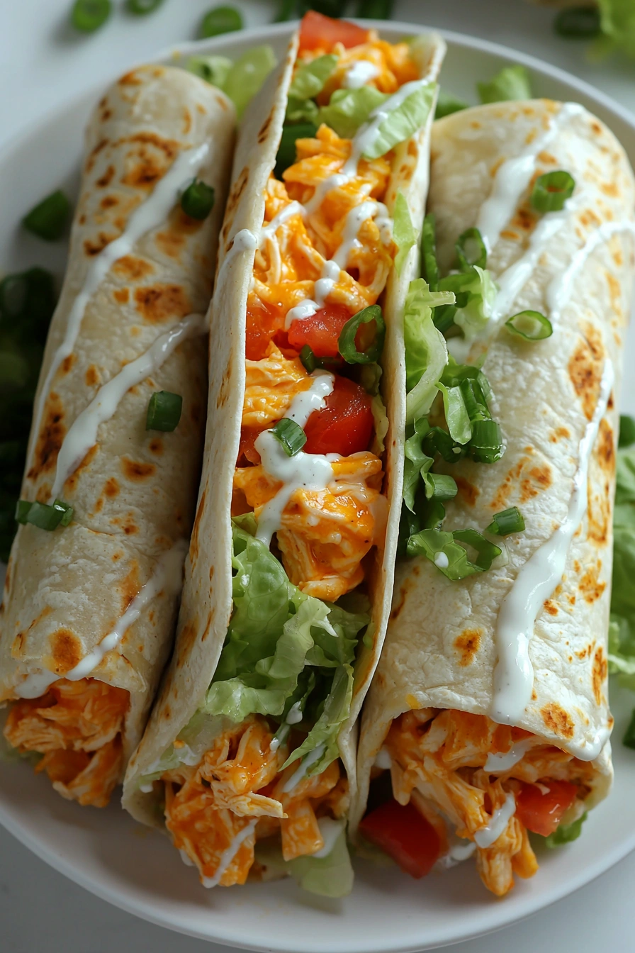 Cheesy Buffalo Chicken Burritos