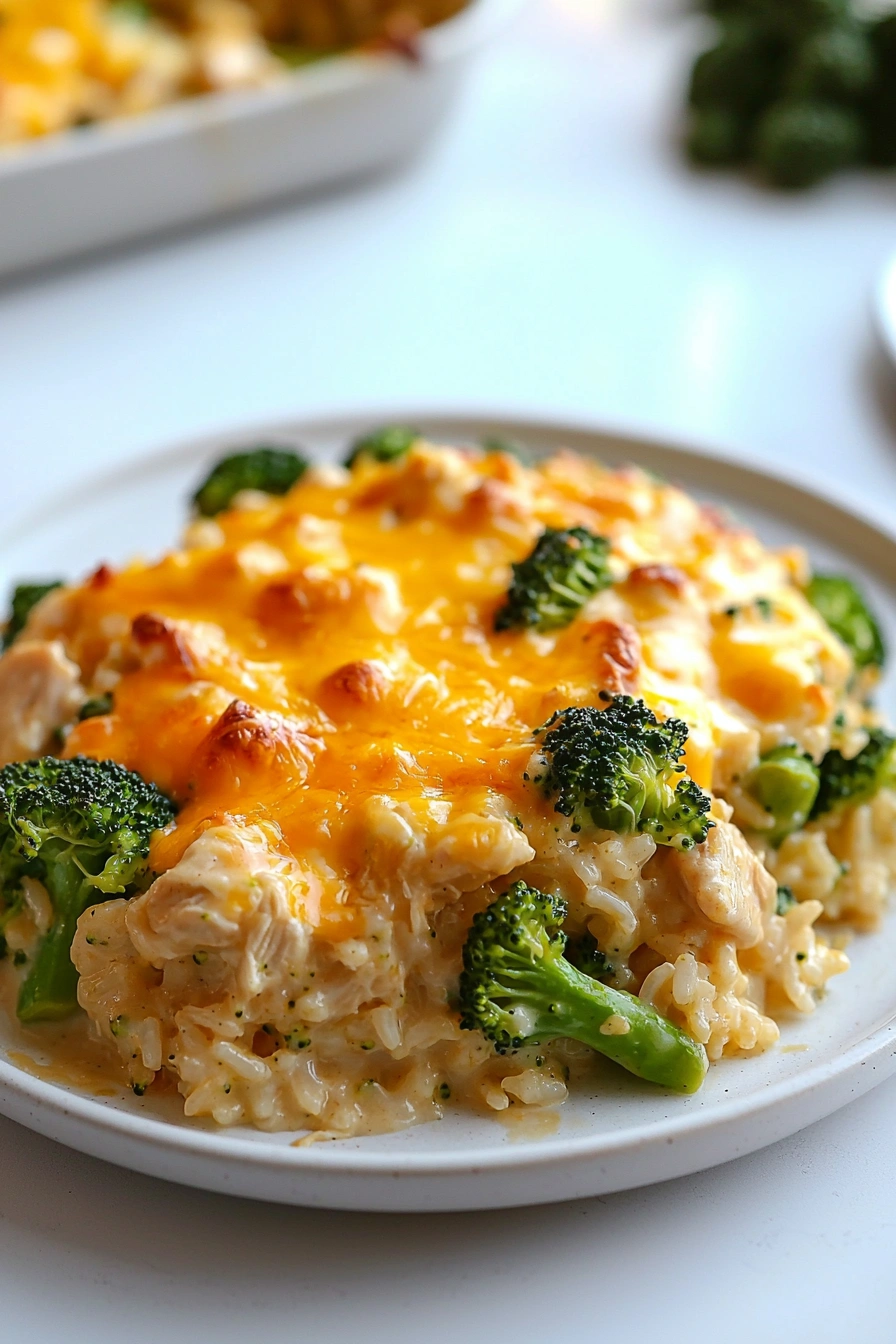 Cheesy Chicken Broccoli Rice Casserole