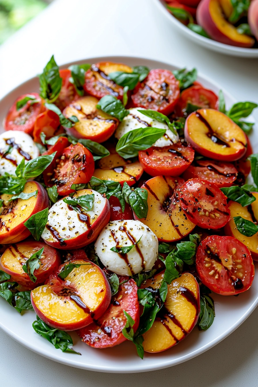 Classic Peach and Tomato Caprese Salad