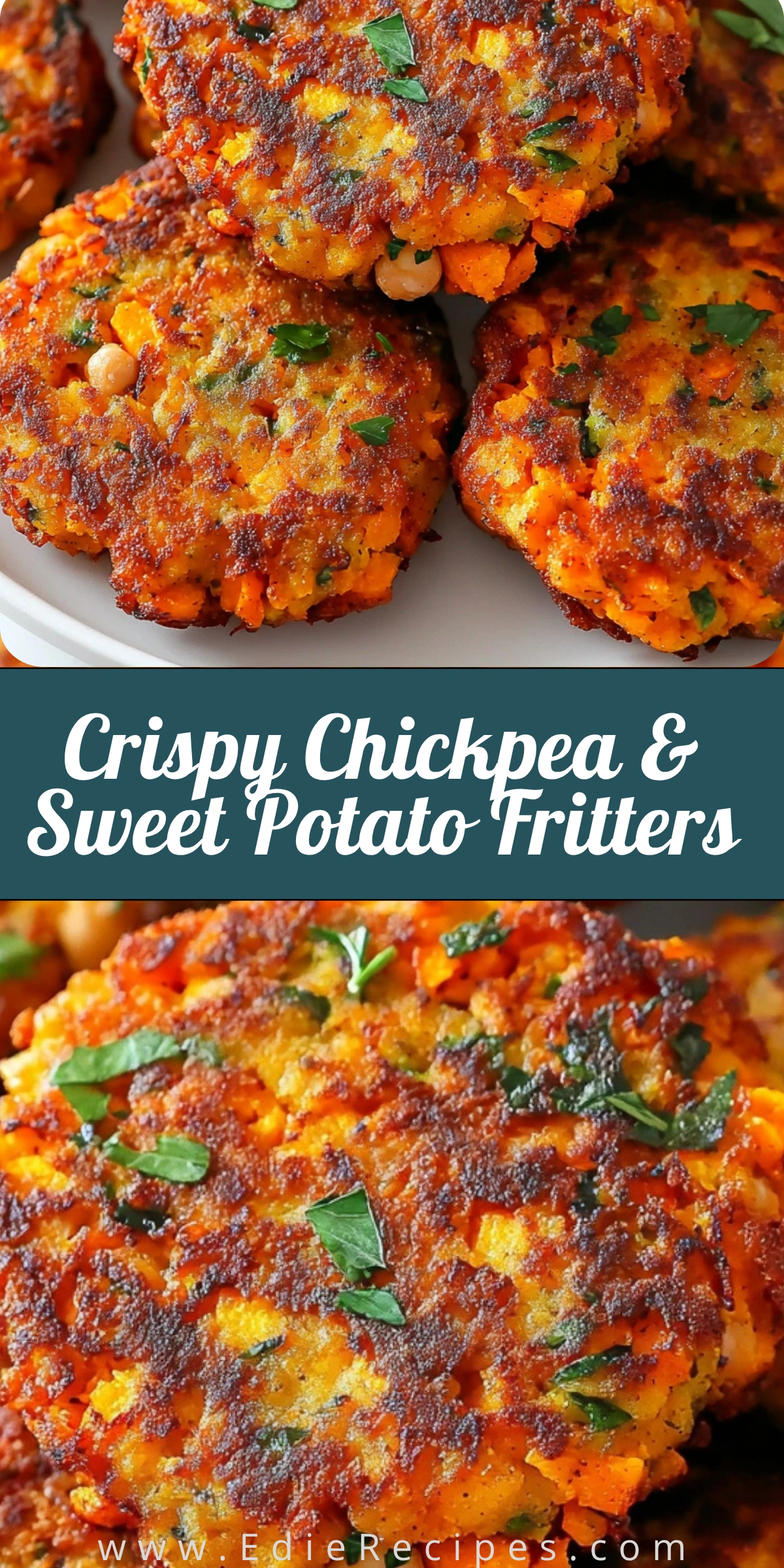 Crispy Chickpea & Sweet Potato Fritters