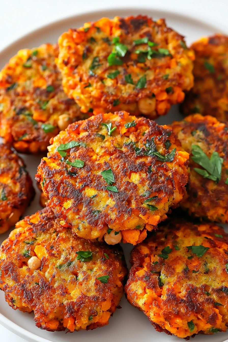 Crispy Chickpea & Sweet Potato Fritters