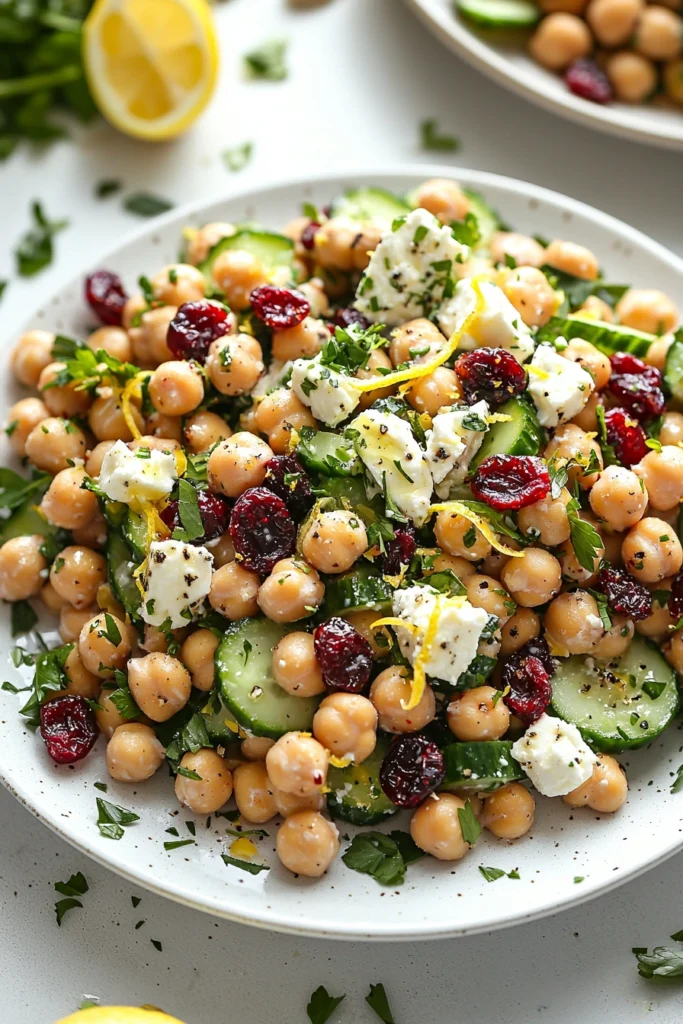 Feta & Cranberry Chickpea Salad