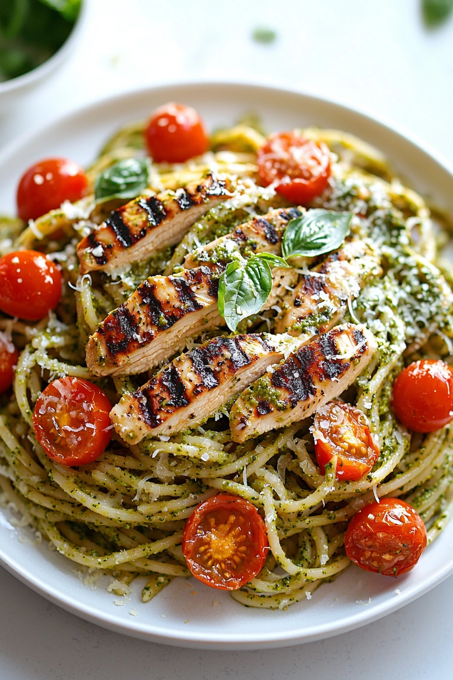 Grilled Chicken Pesto Pasta