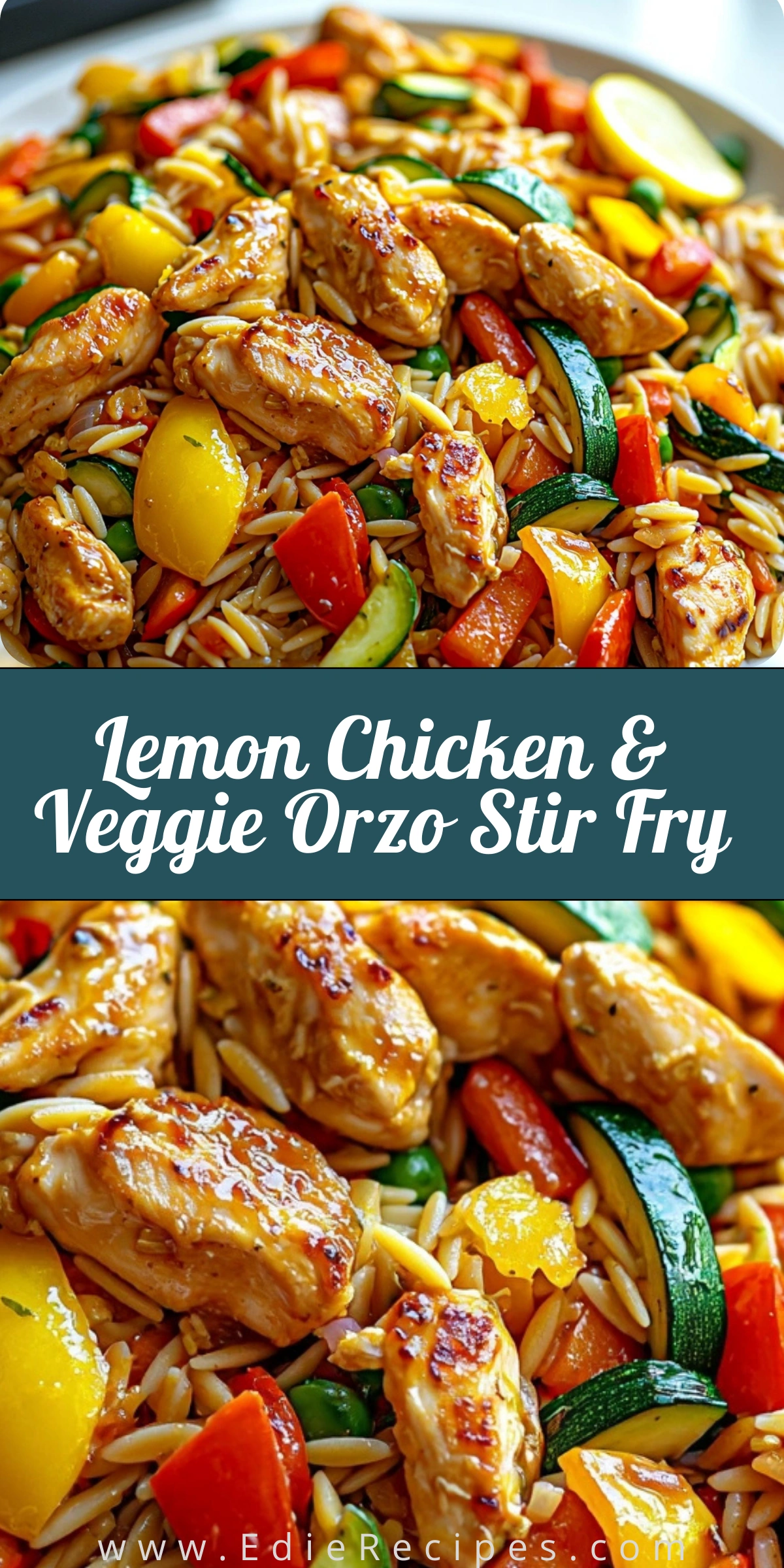 Lemon Chicken & Veggie Orzo Stir Fry