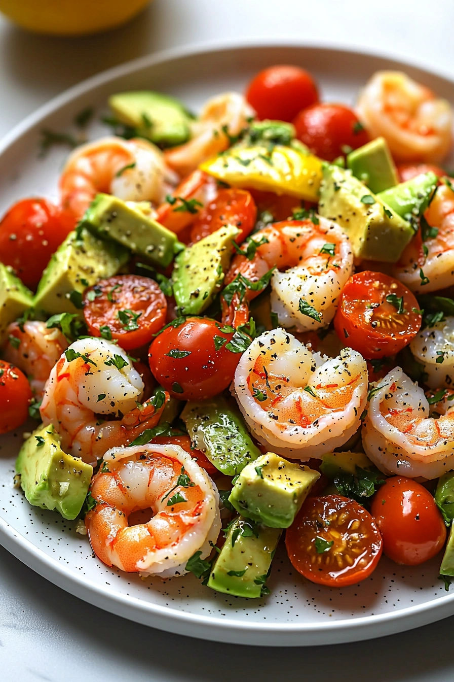 Lemony Shrimp, Avocado, and Tomato Salad