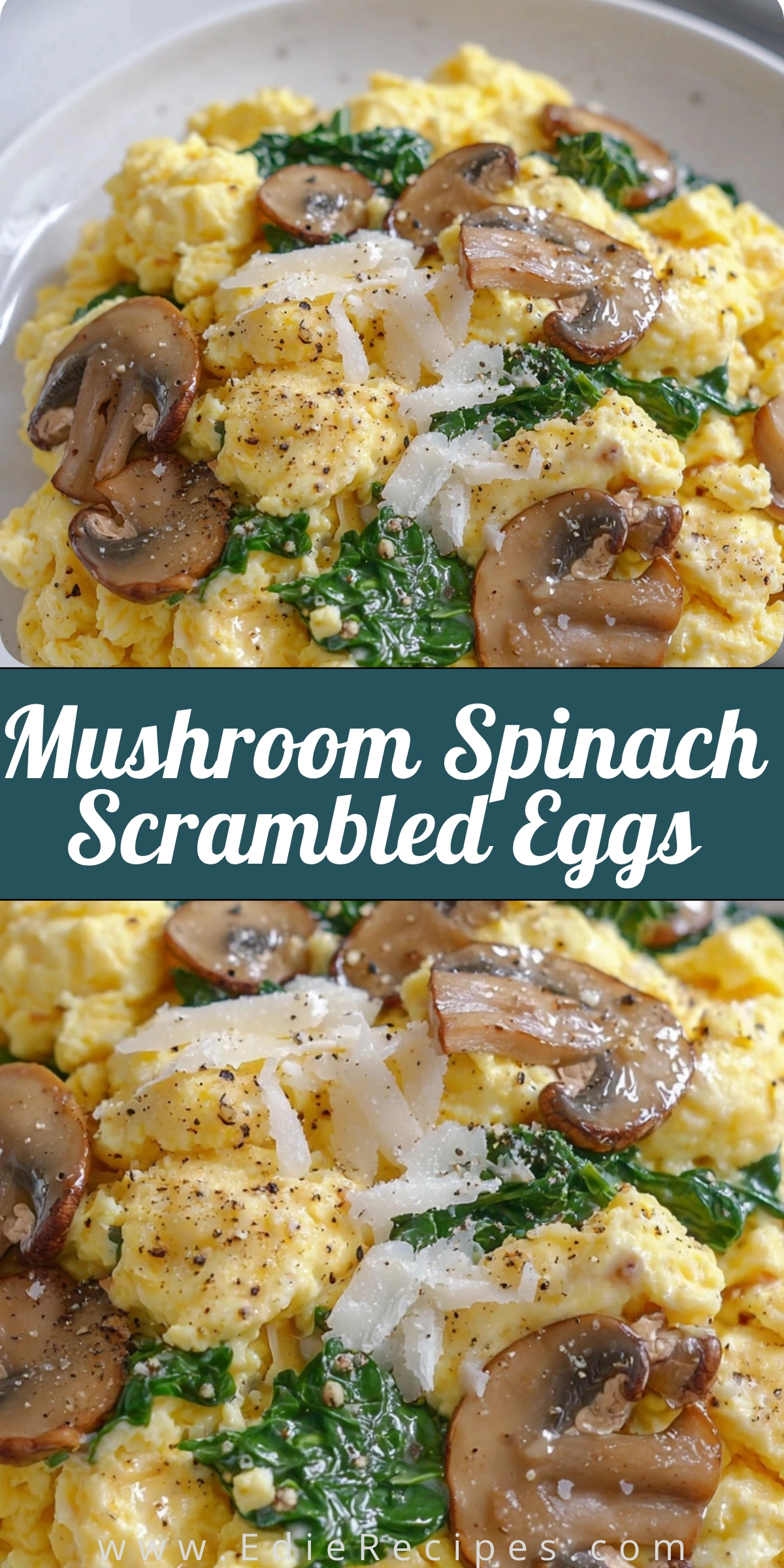 Mushroom Spinach Scrambled Eggs
