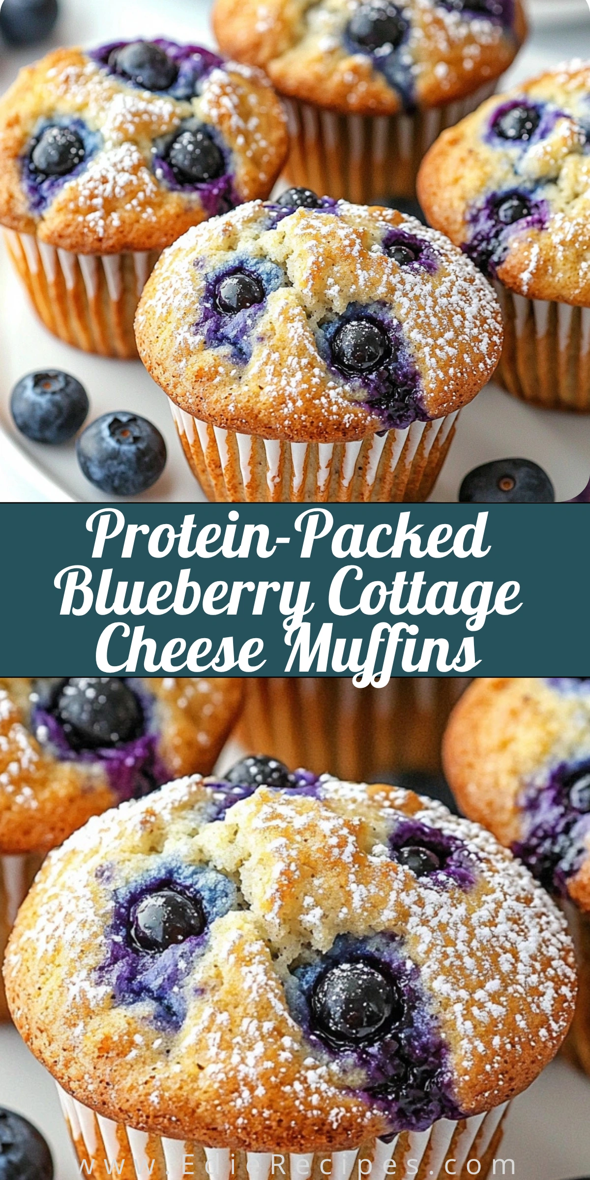 Protein-Packed Blueberry Cottage Cheese Muffins
