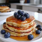 Protein-Packed Greek Yogurt Pancakes with Blueberries