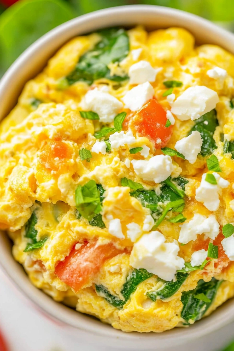 Spinach & Feta Mug Scrambled Eggs