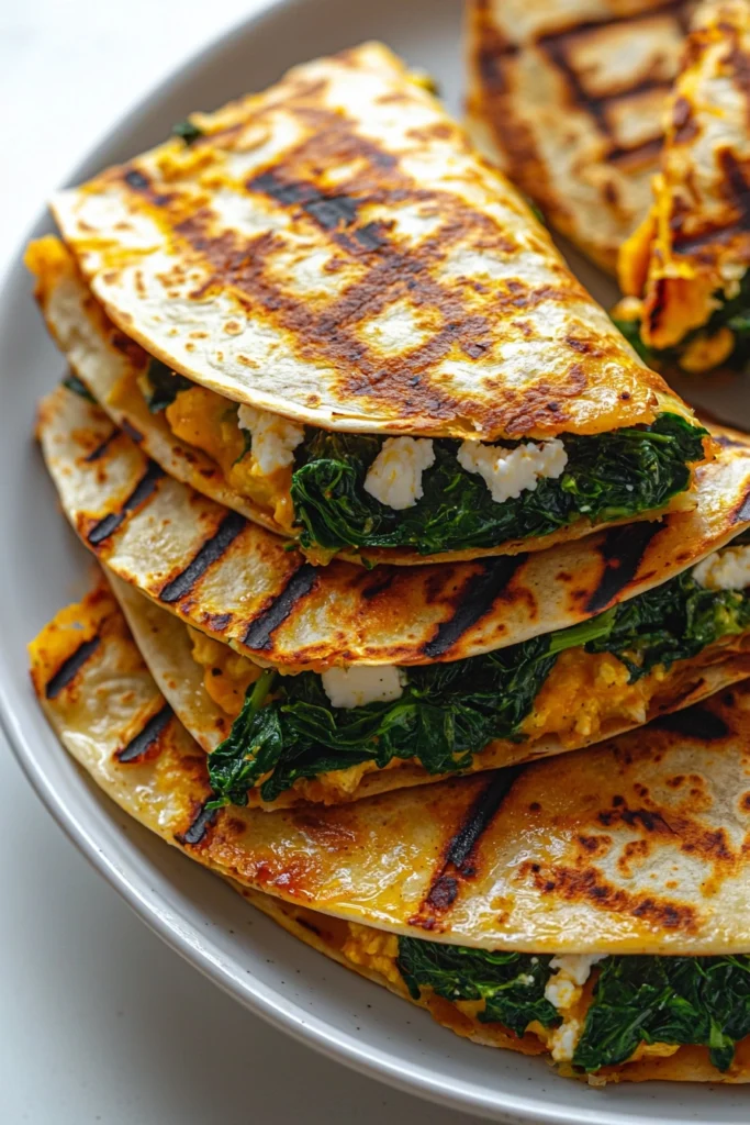Spinach and Feta Quesadillas