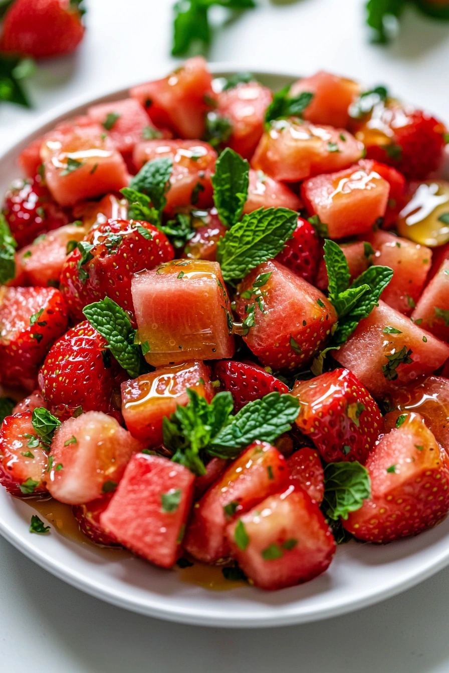 Strawberry Watermelon Salad with Honey