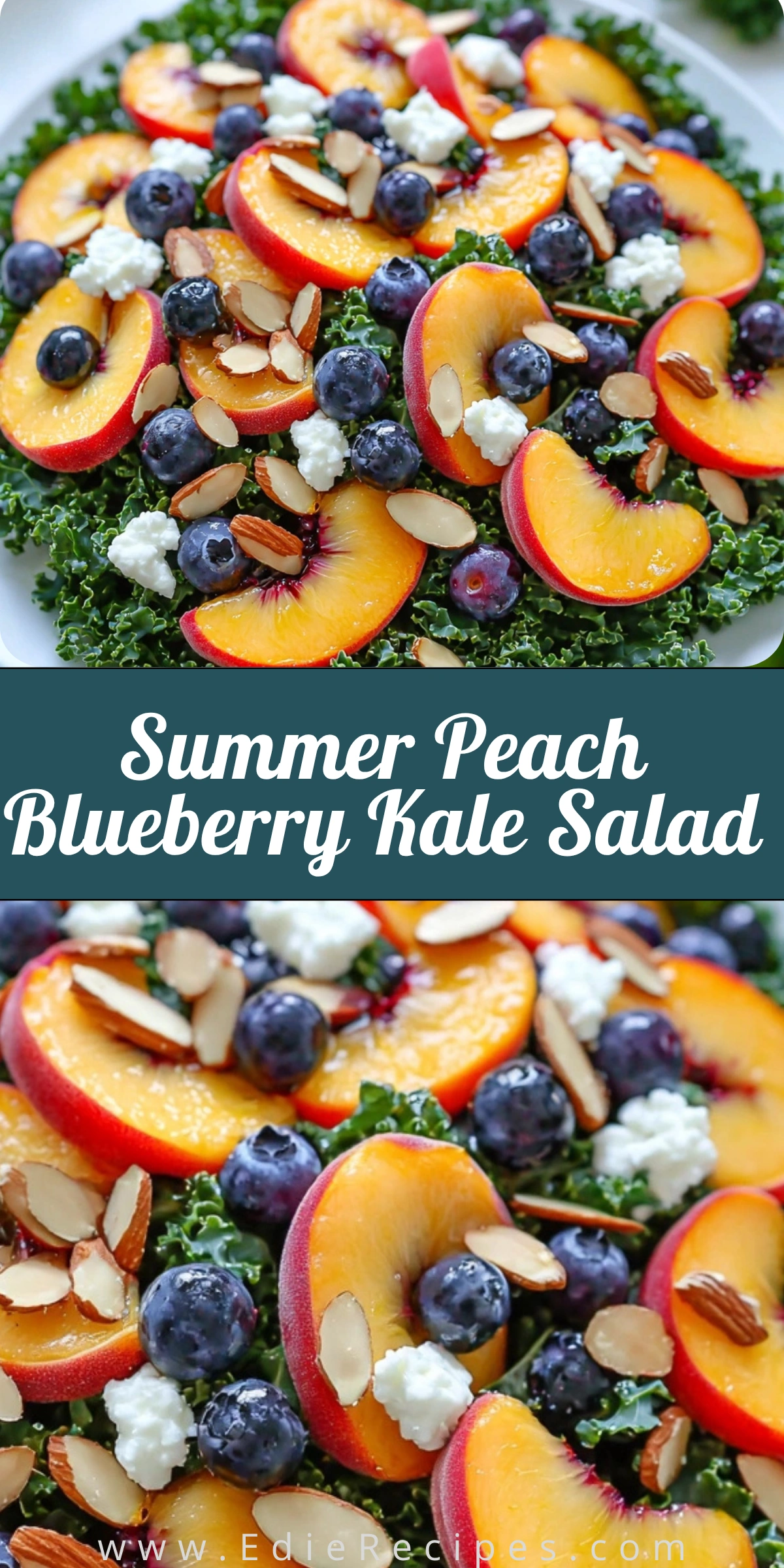 Summer Peach Blueberry Kale Salad