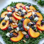 Summer Peach Blueberry Kale Salad