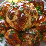 Whole Roasted Cauliflower with Sriracha Honey Glaze
