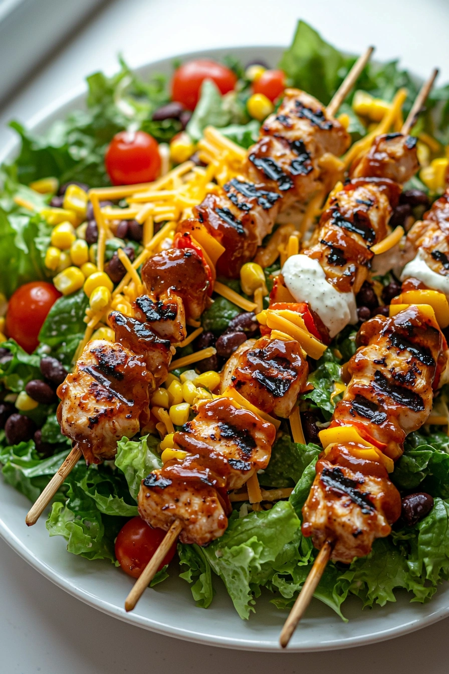 BBQ Chicken Skewer Salad