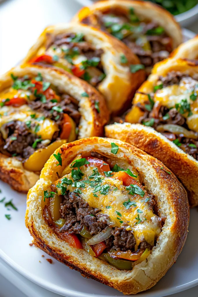 Cheesesteak-Stuffed Garlic Bread