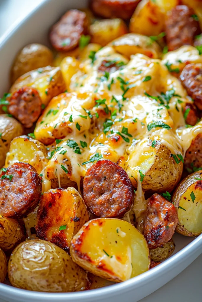 Cheesy Ranch Potatoes and Smoked Sausage
