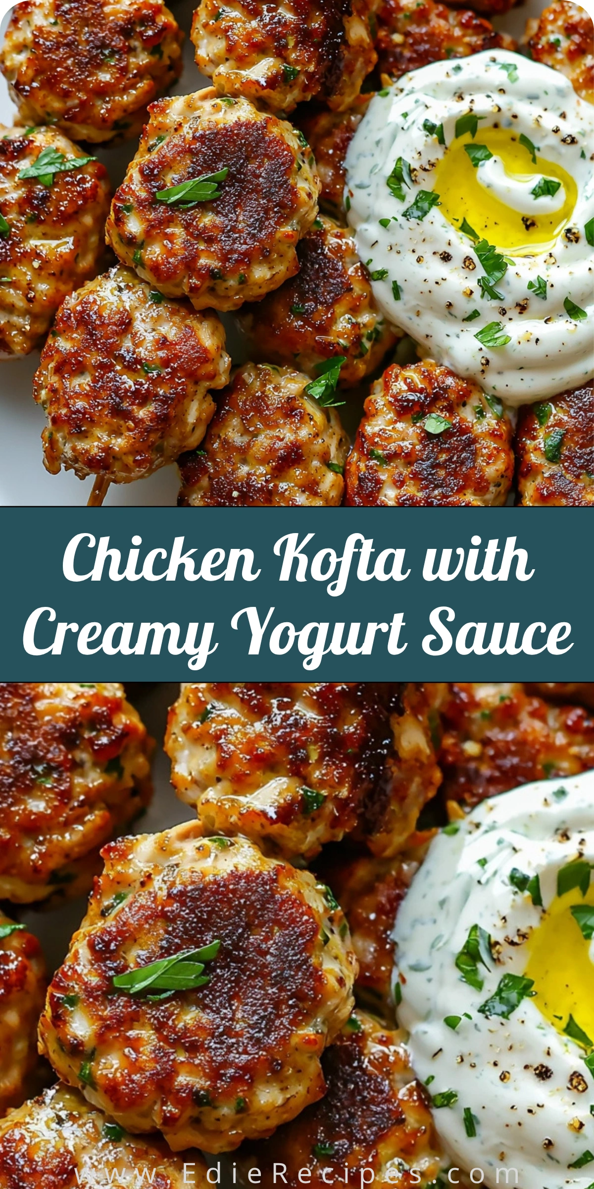 Chicken Kofta with Creamy Yogurt Sauce