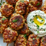 Chicken Kofta with Creamy Yogurt Sauce
