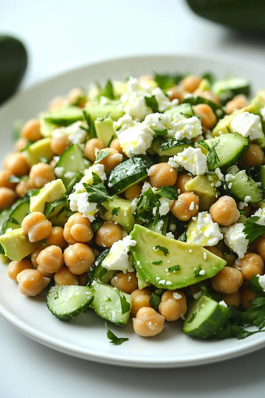 Chickpea Feta Avocado Salad