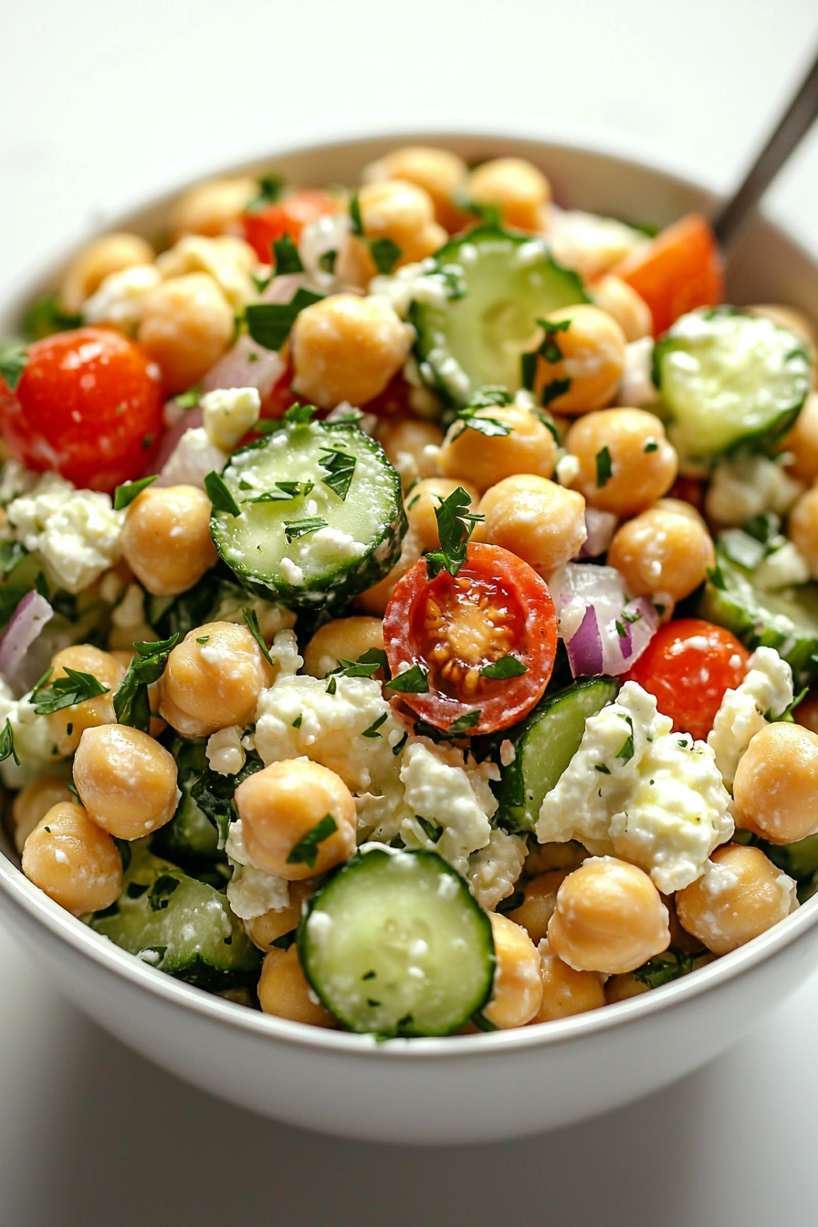 Cottage Cheese and Chickpeas Salad