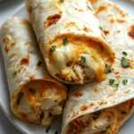 Cozy Cheesy Garlic Chicken Wraps