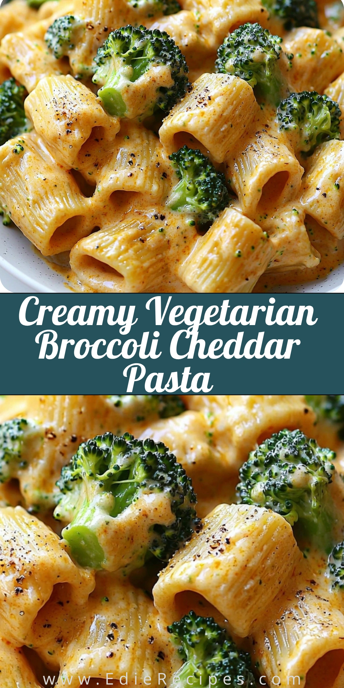Creamy Vegetarian Broccoli Cheddar Pasta