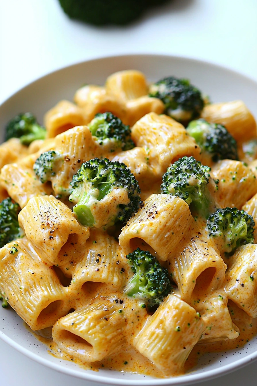 Creamy Vegetarian Broccoli Cheddar Pasta