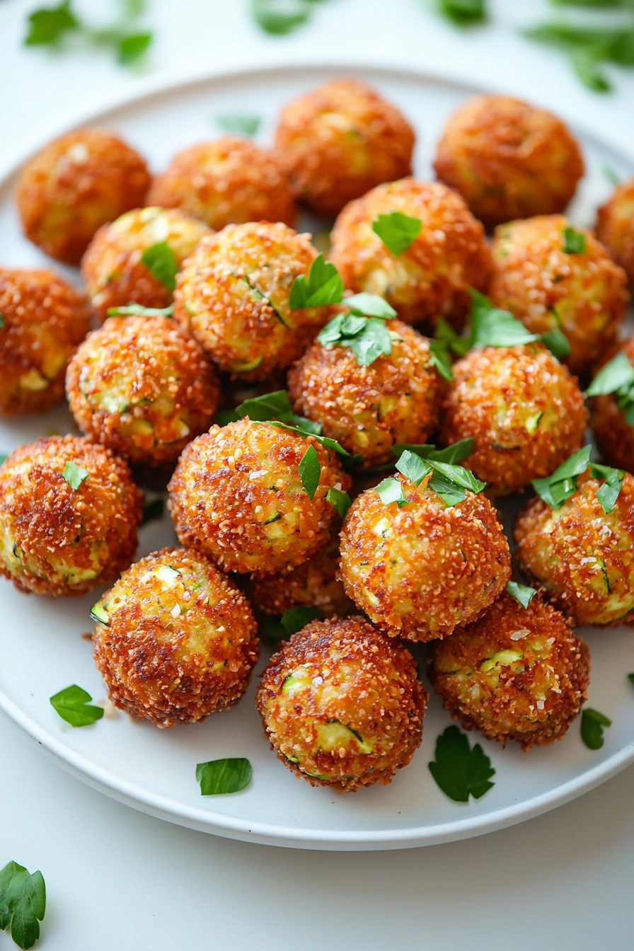 Crispy Garlic Zucchini Balls