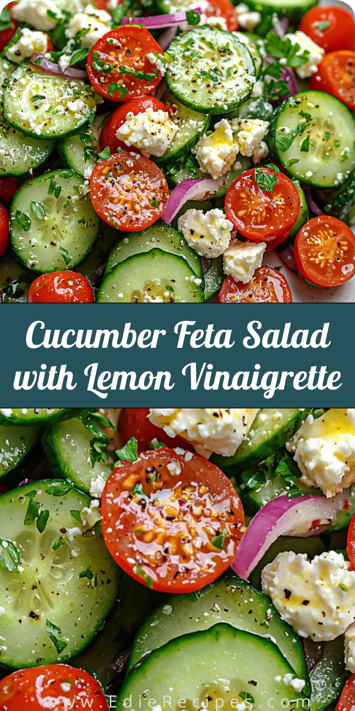 Cucumber Feta Salad with Lemon Vinaigrette
