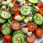 Cucumber Feta Salad with Lemon Vinaigrette