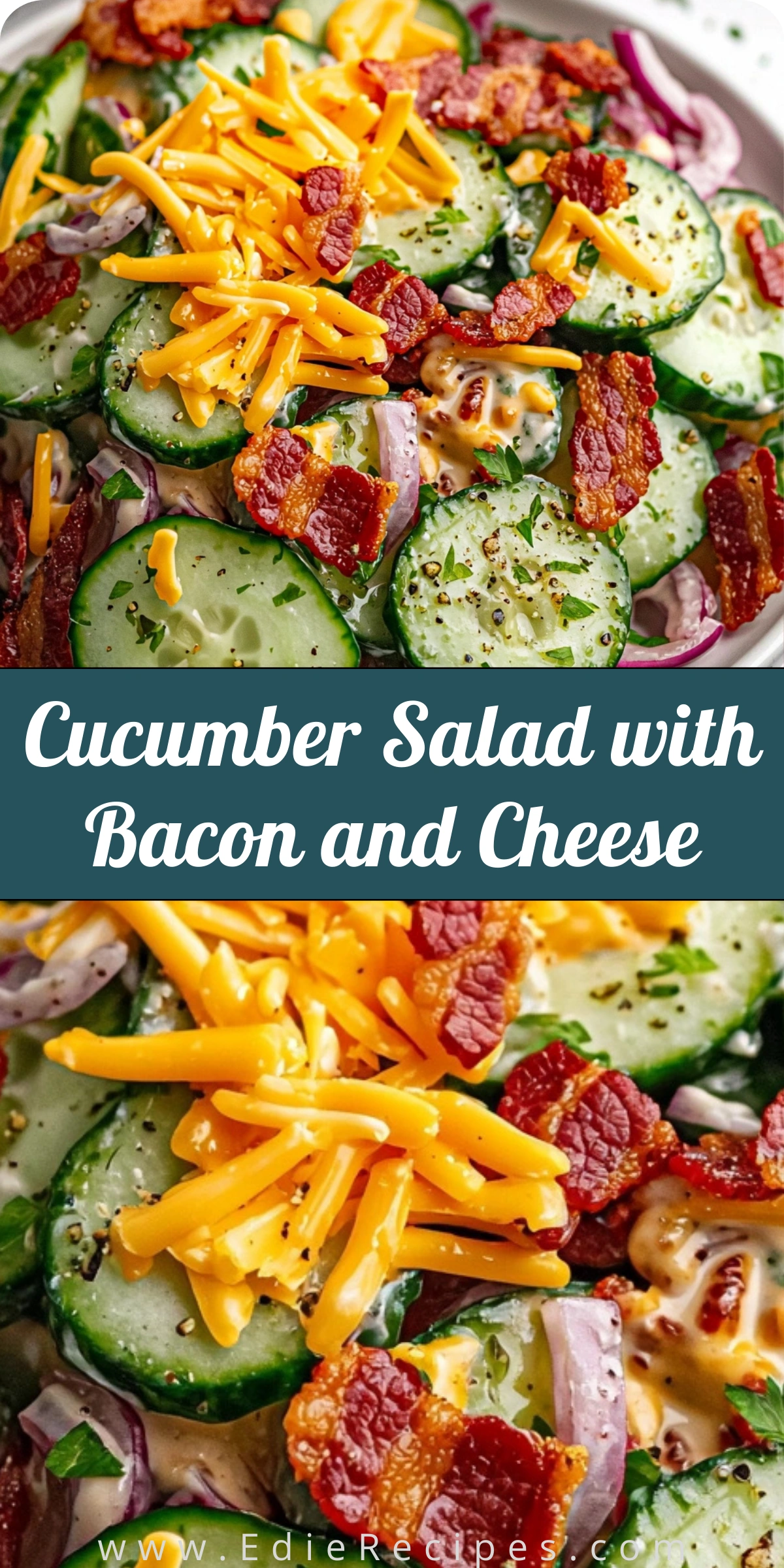 Cucumber Salad with Bacon and Cheese
