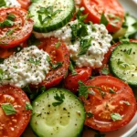 Cucumber Tomato Cottage Cheese Salad