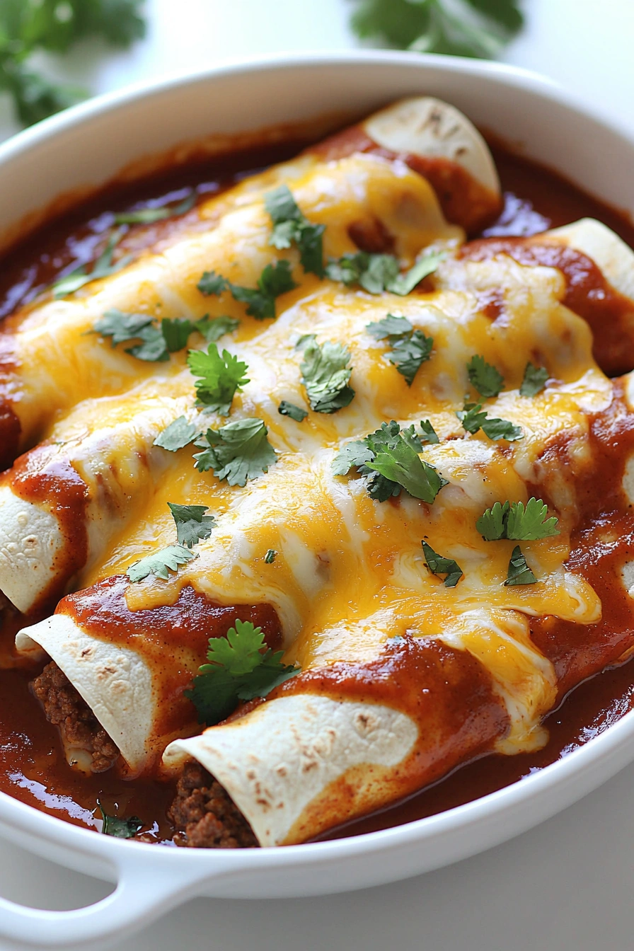 Easy Cheesy Ground Beef Enchiladas