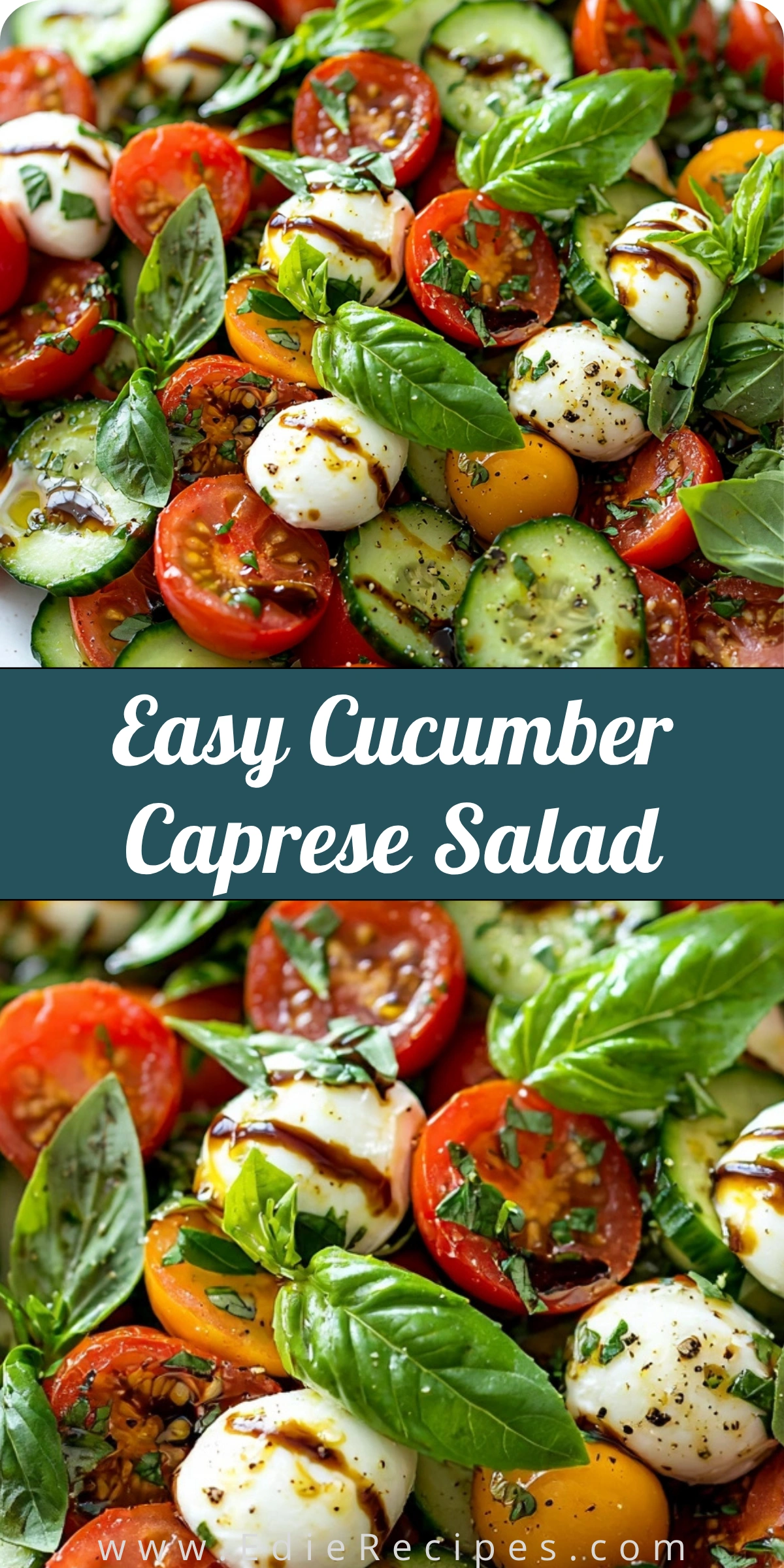 Easy Cucumber Caprese Salad