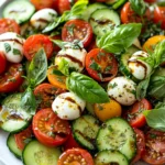 Easy Cucumber Caprese Salad