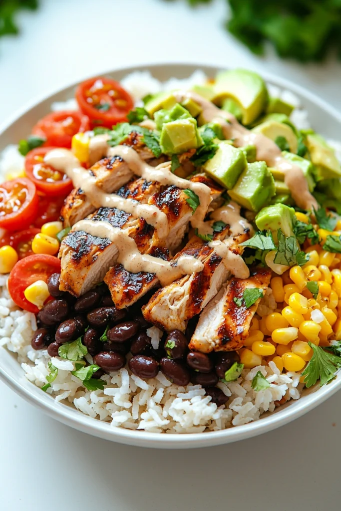 Easy Southwest Chicken Burrito Bowls
