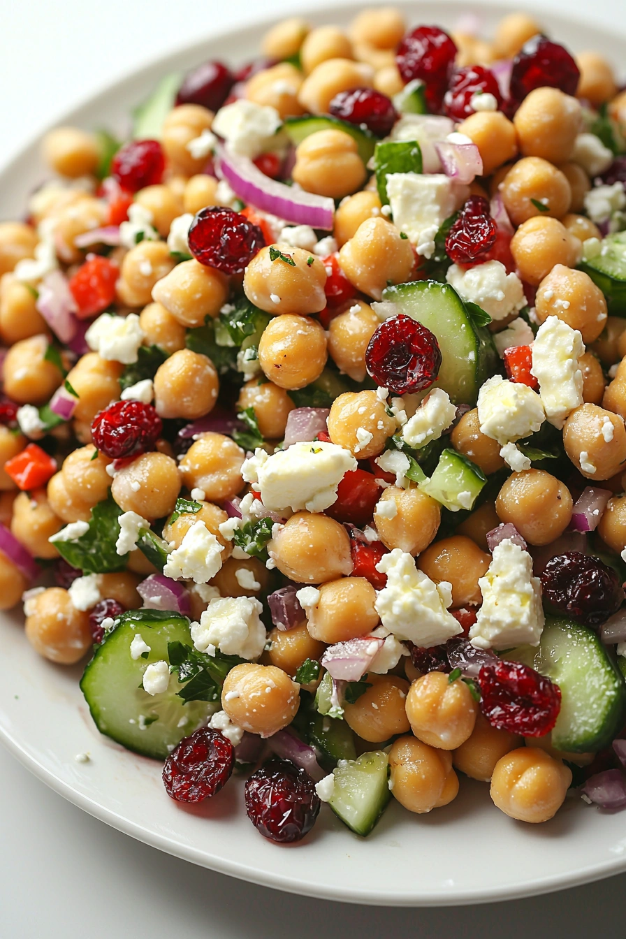 Feta Cranberry Chickpea Salad