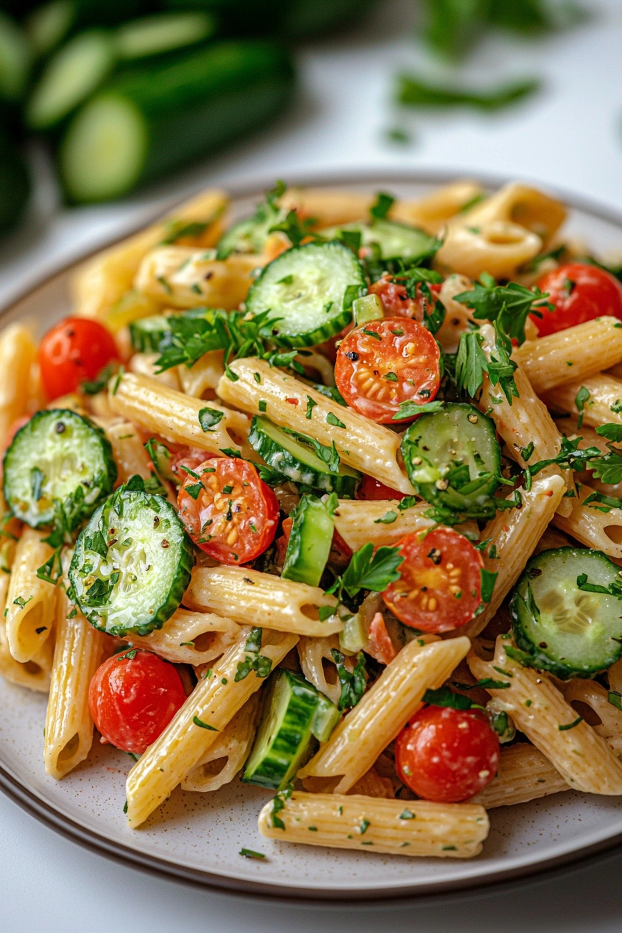 Fresh Cucumber Pasta Salad