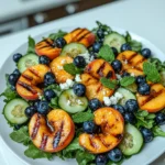 Grilled Peach Blueberry Salad