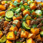 Ground Beef Zucchini Sweet Potato Skillet