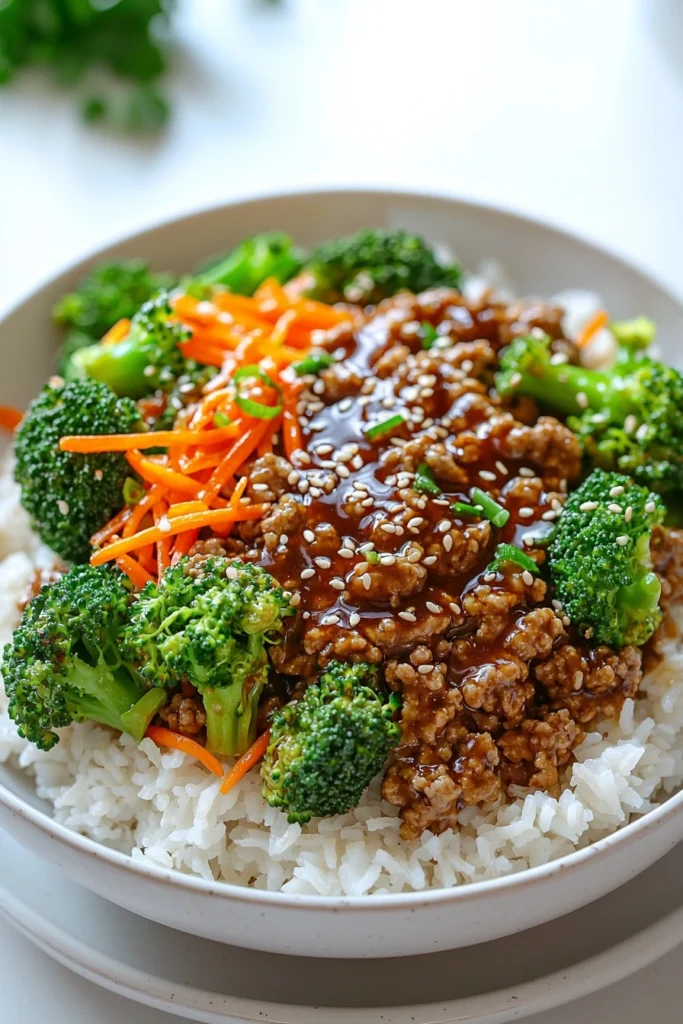 Healthy Ground Turkey Rice Bowl