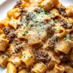 High Protein Creamy Beef Pasta
