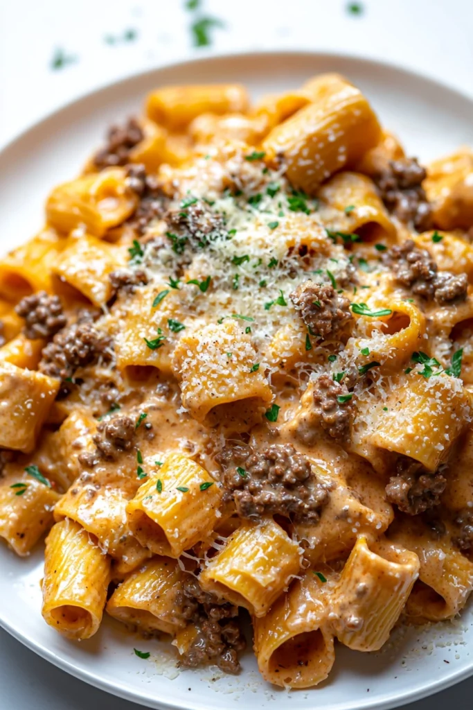 High Protein Creamy Beef Pasta