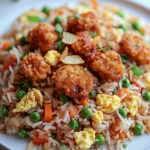 High Protein Crispy Garlic Chicken Fried Rice